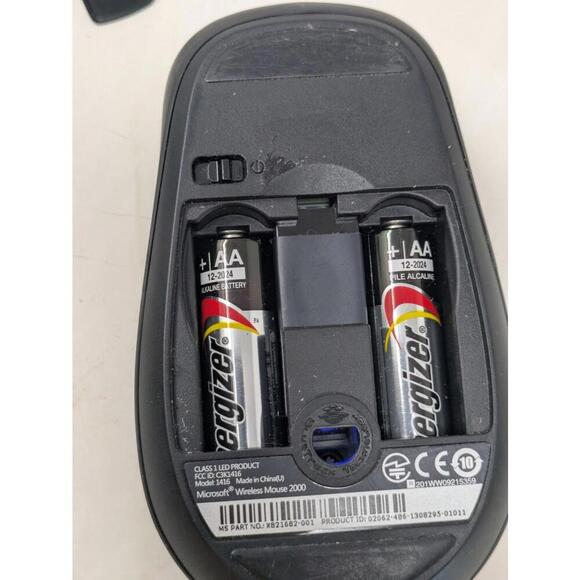 Microsoft Wireless Mouse 2000 Model 1416 Black with USB RECEIVER - Picture 4 of 6